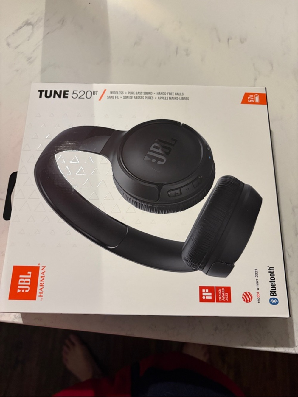 JBL Tune 520BT Wireless On-Ear Headphones - Black